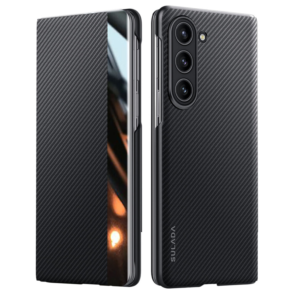 (Black) Sulada For Samsung Galaxy Z Fold5 5G Case Leather Flip Phone Cover With Card Slot Black 6914283940776