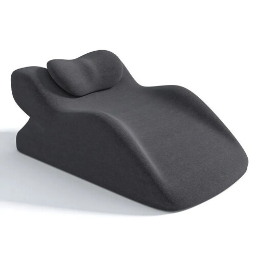 (Dark Grey) 2Pcs Set Ergonomic Memory Foam Intimate Positioning Pillow for Couples with Mini Support Cushion