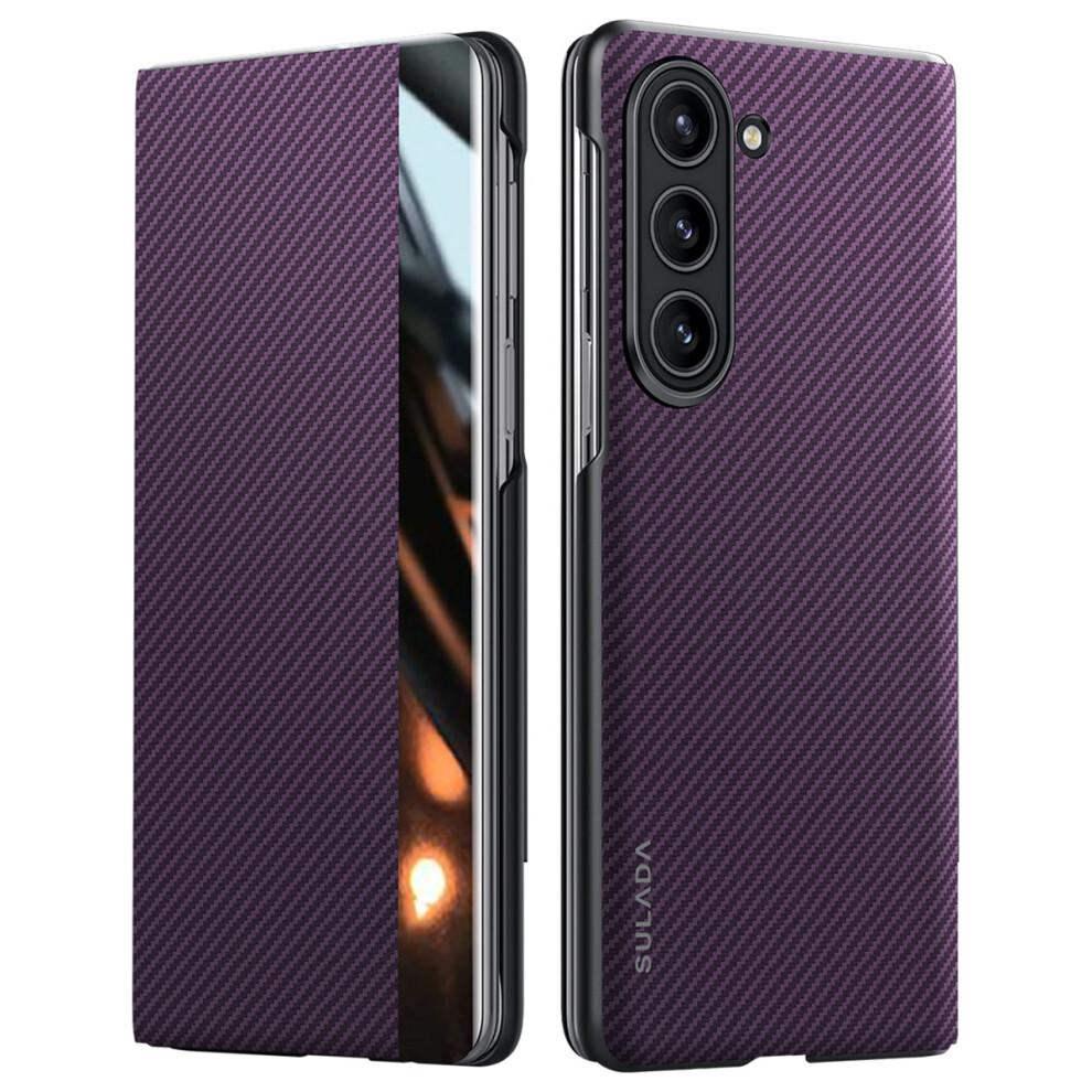 (Purple) Sulada For Samsung Galaxy Z Fold5 5G Case Leather Flip Phone Cover With Card Slot Purple 6914285576973