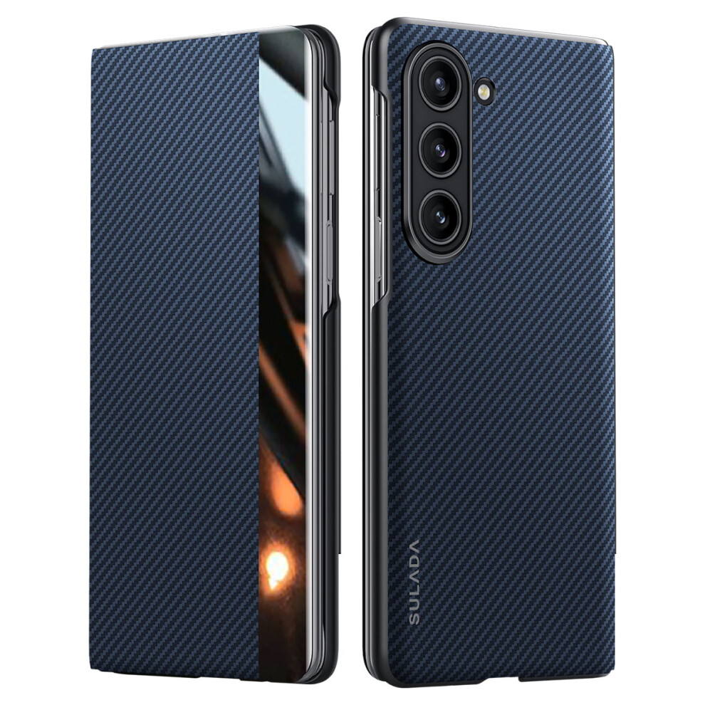 (Blue) Sulada For Samsung Galaxy Z Fold5 5G Case Leather Flip Phone Cover With Card Slot Blue 6914280674407