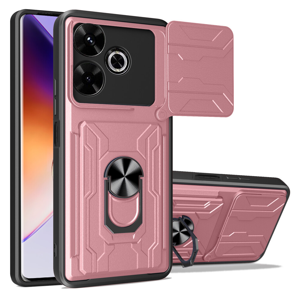 (Rose ) For Xiaomi Redmi 13 4G 5G Case Pc+Tpu Kickstand Phone Back Cover With Camera Slider Gold 6914285750915