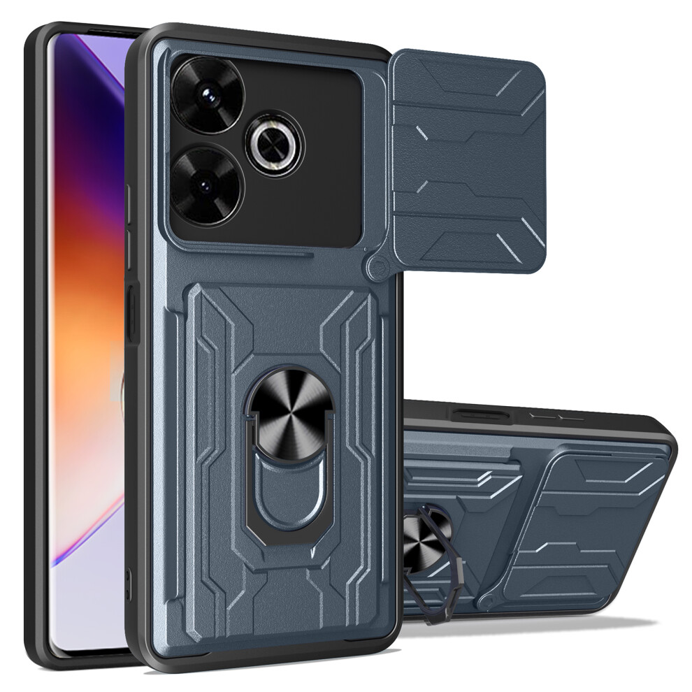 (Titanium ) For Xiaomi Redmi 13 4G 5G Case Pc+Tpu Kickstand Phone Back Cover With Camera Slider Grey 6914287387119