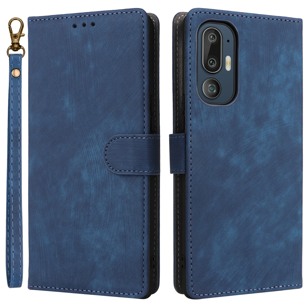 (Blue) For Htc U24 Pro 5G Case Rfid Blocking Wallet Leather Phone Cover With Strap Blue 6914288363044