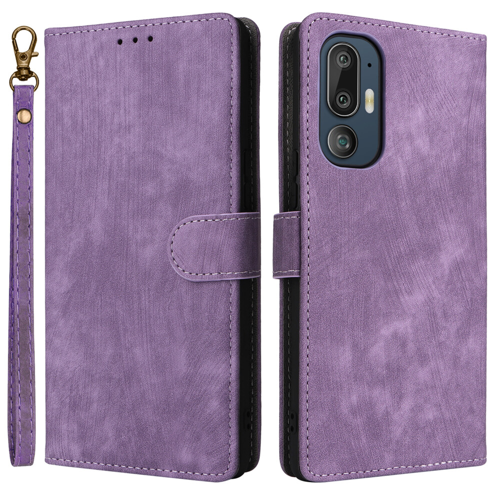 (Purple) For Htc U24 Pro 5G Case Rfid Blocking Wallet Leather Phone Cover With Strap Purple 6914281607244
