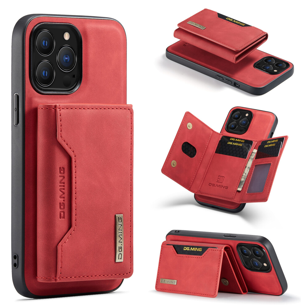 (Red) Dg.ming M2 Series For Iphone 16 Pro Case Pu+Pc+Tpu Phone Cover Detachable Wallet Red 6914281981597