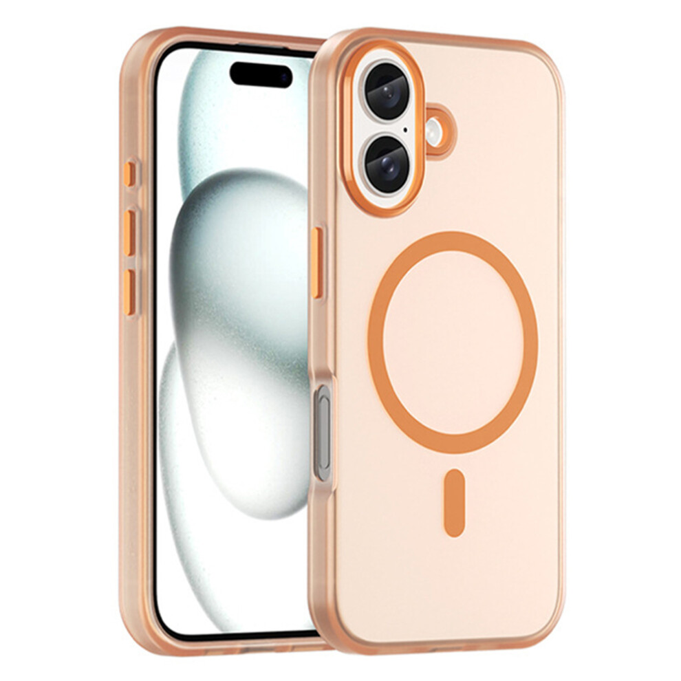 (Orange) For Iphone 16 Case Compatible With Magsafe Skin-Touch Pc+Tpu Matte Phone Cover Orange 6914281814208