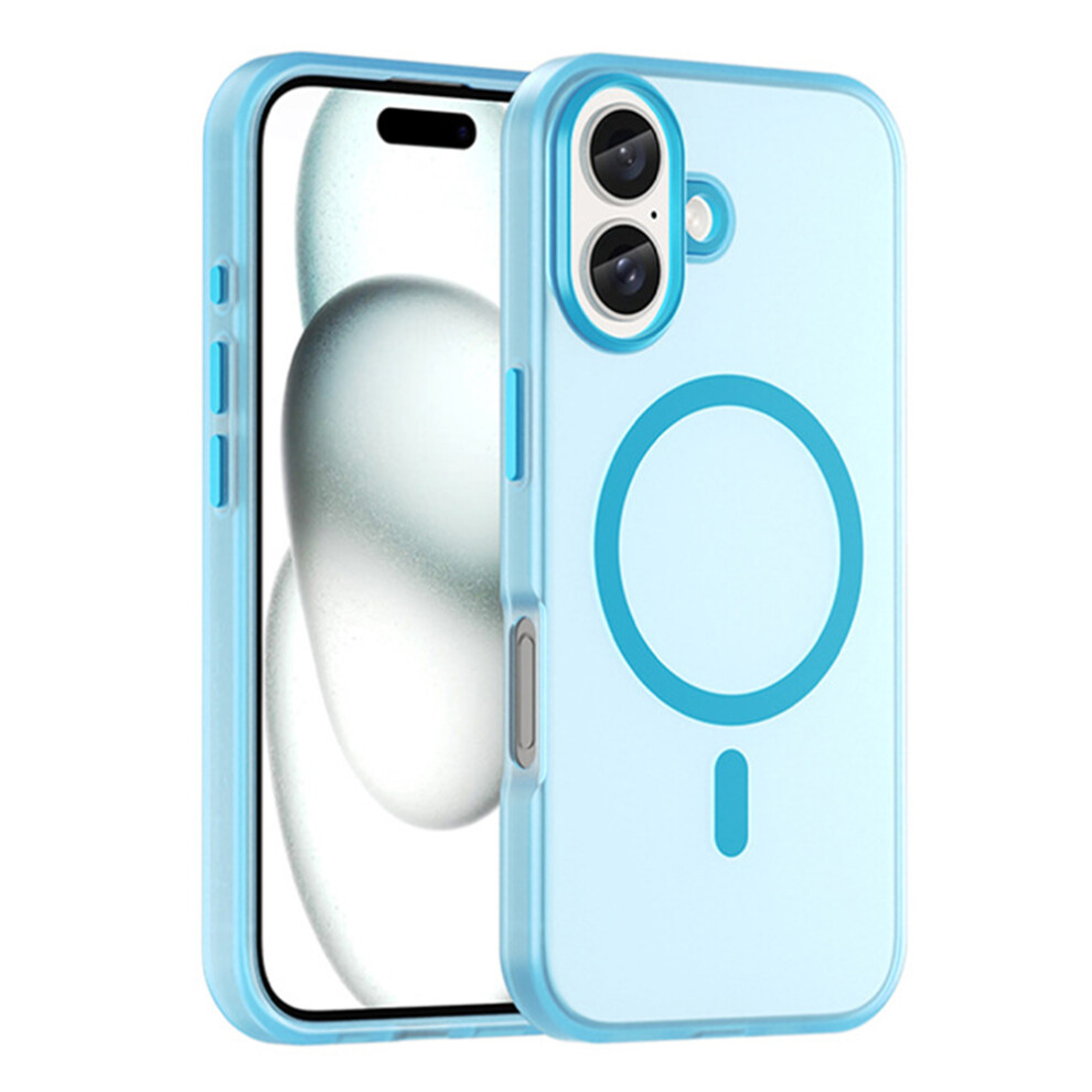 (Blue) For Iphone 16 Case Compatible With Magsafe Skin-Touch Pc+Tpu Matte Phone Cover Blue 6914283450404
