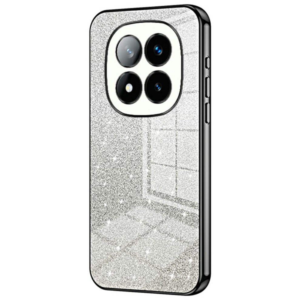 (Black) For Xiaomi Redmi Note 14 Pro+ 5G Case Electroplating Gradient Glitter Tpu Phone Cover Black 6914287475922