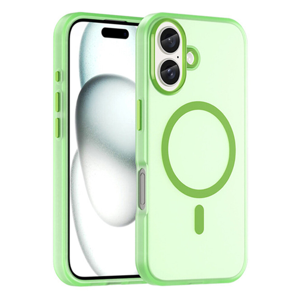 (Green) For Iphone 16 Case Compatible With Magsafe Skin-Touch Pc+Tpu Matte Phone Cover Green 6914287910508