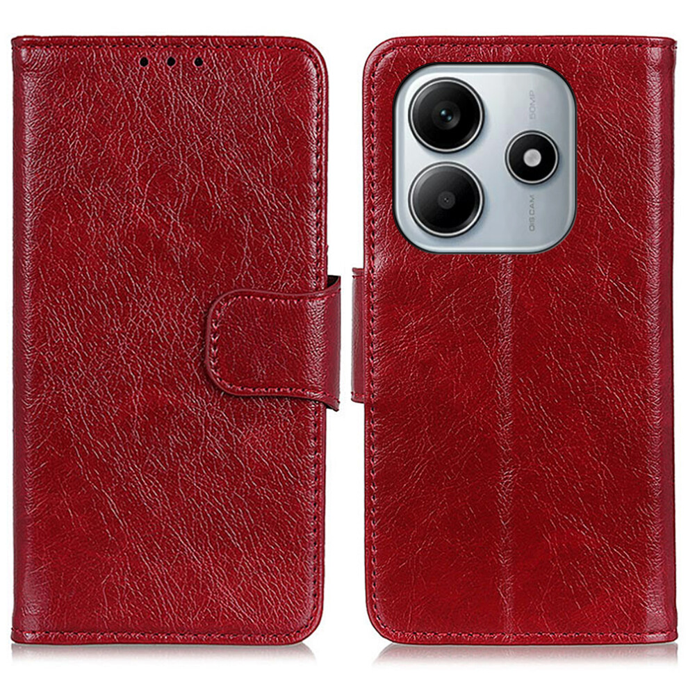(Red) For Xiaomi Mi Note 14 4G (163.25Mm) Case Nappa Texture Split Leather Wallet Phone Cover Red 6914281596050