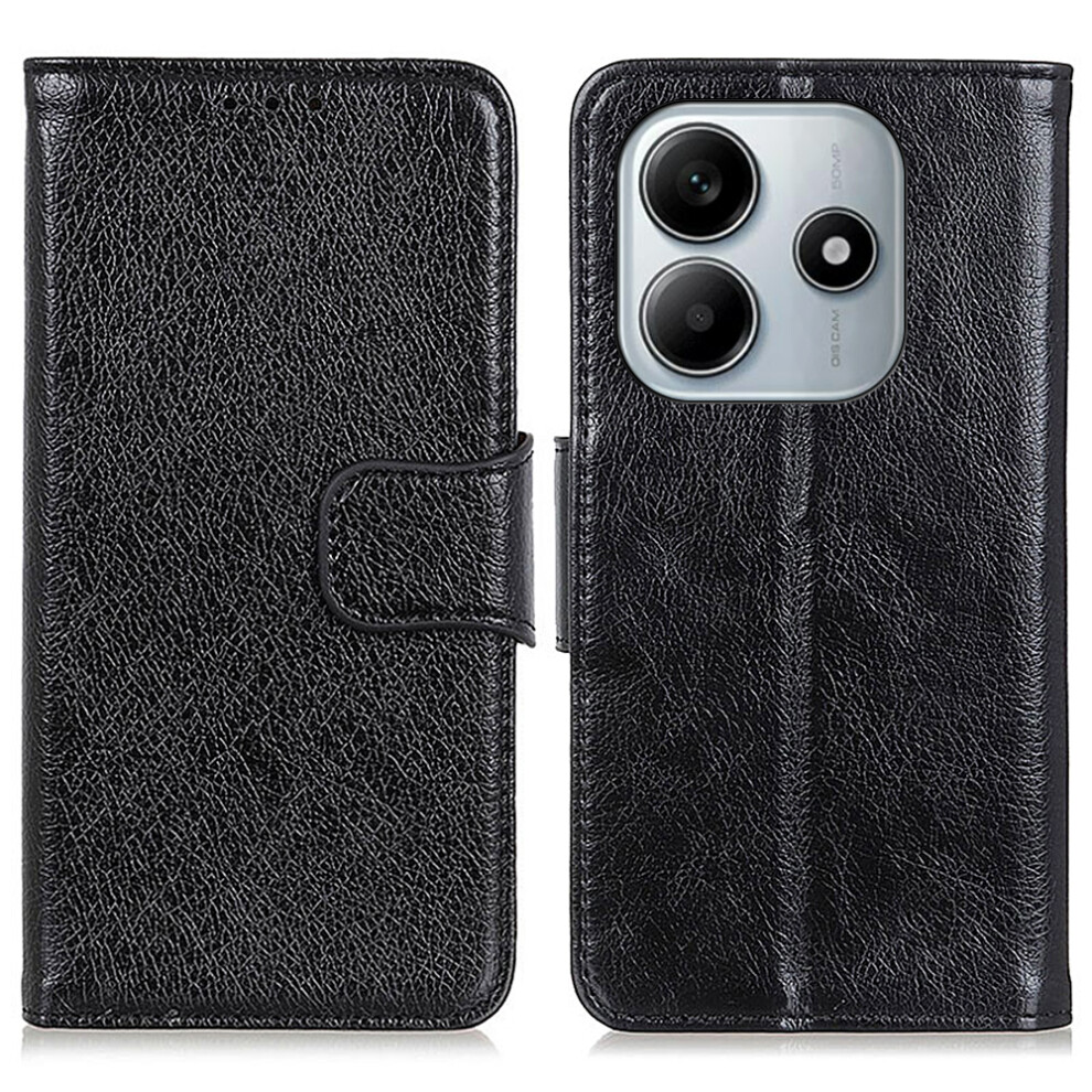 (Black) For Xiaomi Redmi Note 14 4G (163.25Mm) Case Nappa Texture Split Leather Wallet Phone Cover Black 6914289959840