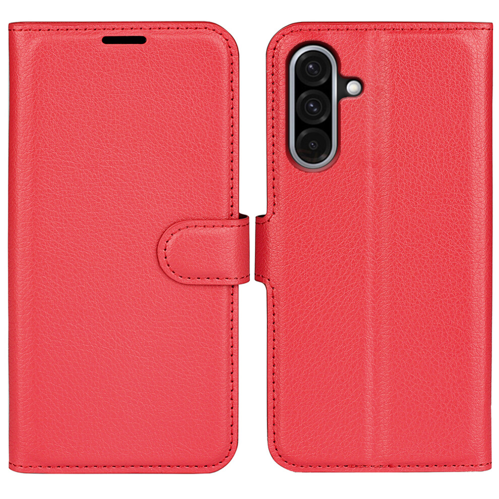 (Red) For Samsung Galaxy A36 5G A56 5G Case Litchi Texture Shockproof Leather Wallet Phone Cover Red 6914286579546