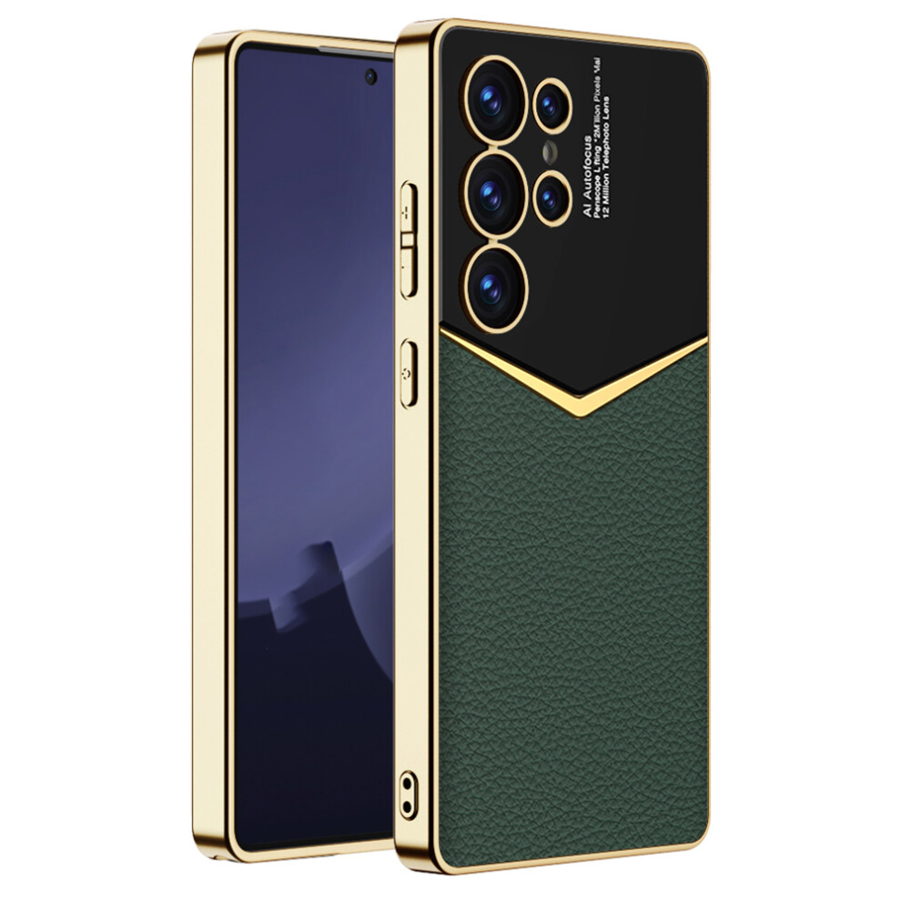 (Midnight ) Gkk For Samsung Galaxy S25 Ultra Cases Electroplating Pu Leather+Pc+Tpu Phone Cover Green 6914285237539