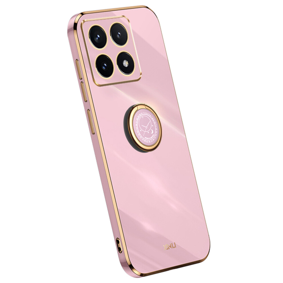 (Purple) Xinli For Xiaomi 14T Case Ring Kickstand Electroplating Tpu Phone Cover Purple 6914289249033
