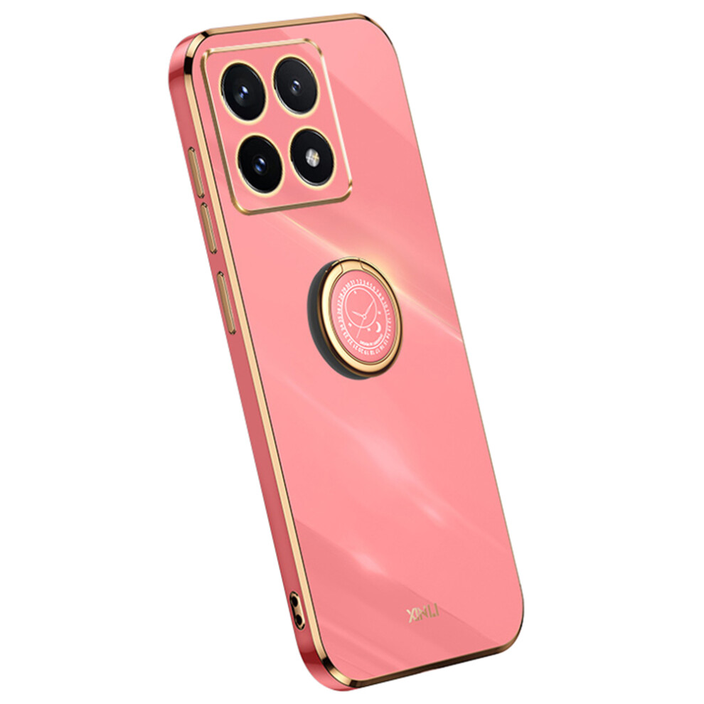 (Red) Xinli For Xiaomi 14T Case Ring Kickstand Electroplating Tpu Phone Cover Red 6914289022537