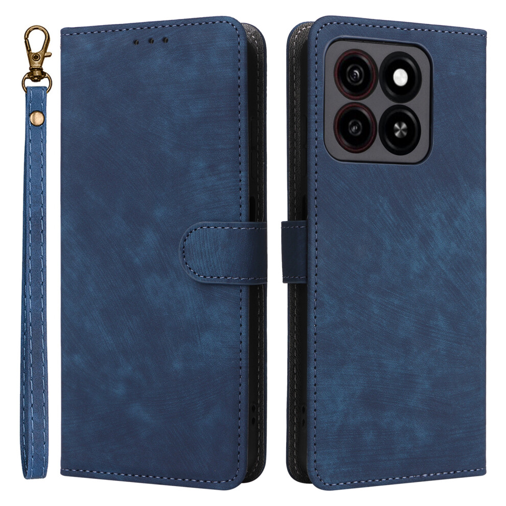 (Blue) For Zte Blade A35 Blade A55 Wallet Case Rfid Blocking Pu Leather Cover Stand View Blue 6914286677037