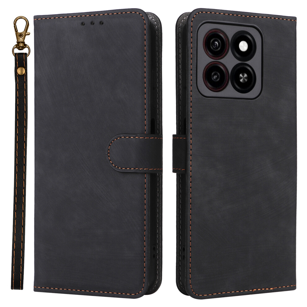 (Black) For Zte Blade A35 Blade A55 Wallet Case Rfid Blocking Pu Leather Cover Stand View Black 6914288453790