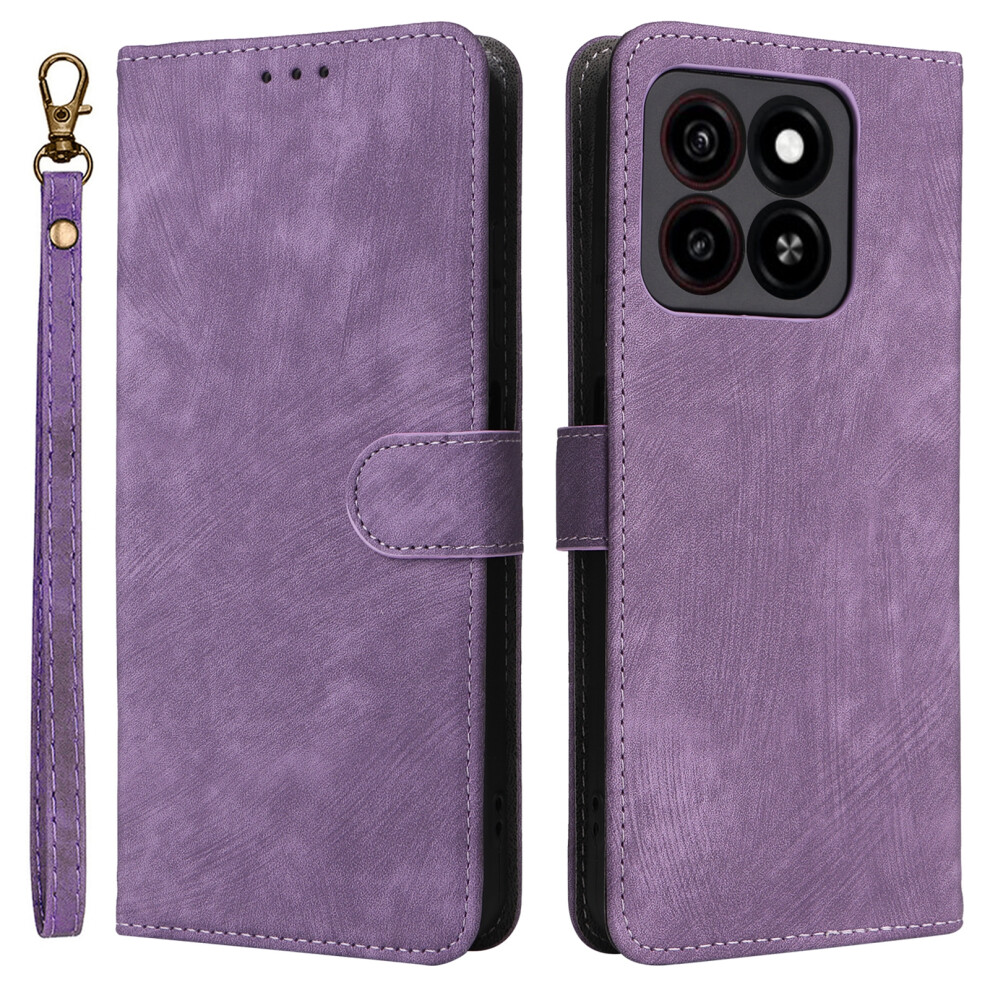 (Purple) For Zte Blade A35 Blade A55 Wallet Case Rfid Blocking Pu Leather Cover Stand View Purple 6914288313230