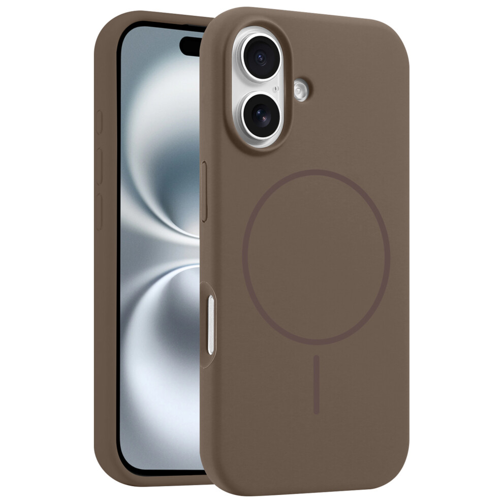 (Brown) For Iphone 16 Case Compatible With Magsafe Soft Silicone Shockproof Phone Cover Brown 6914283144280