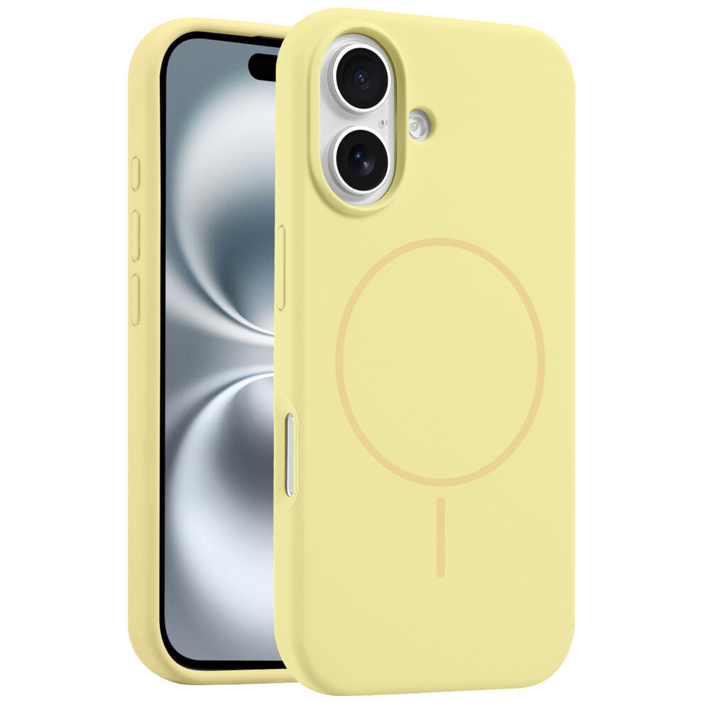 (Cream Yellow) For Iphone 16 Case Compatible With Magsafe Soft Silicone Shockproof Phone Cover Cream,Yellow 6914280406787