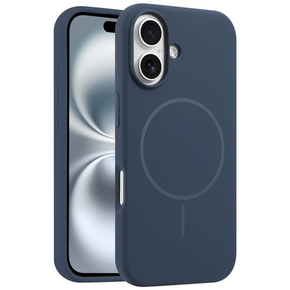(Sapphire) For Iphone 16 Case Compatible With Magsafe Soft Silicone Shockproof Phone Cover Blue 6914288149327