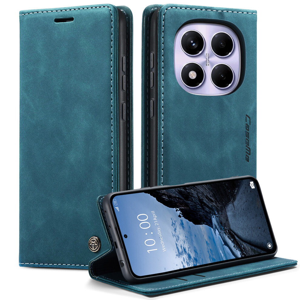 (Blue) For Xiaomi Redmi Note 14 Pro 4G Wallet Case Caseme 013 Series Pu Leather Phone Cover Stand Blue 6914284452124