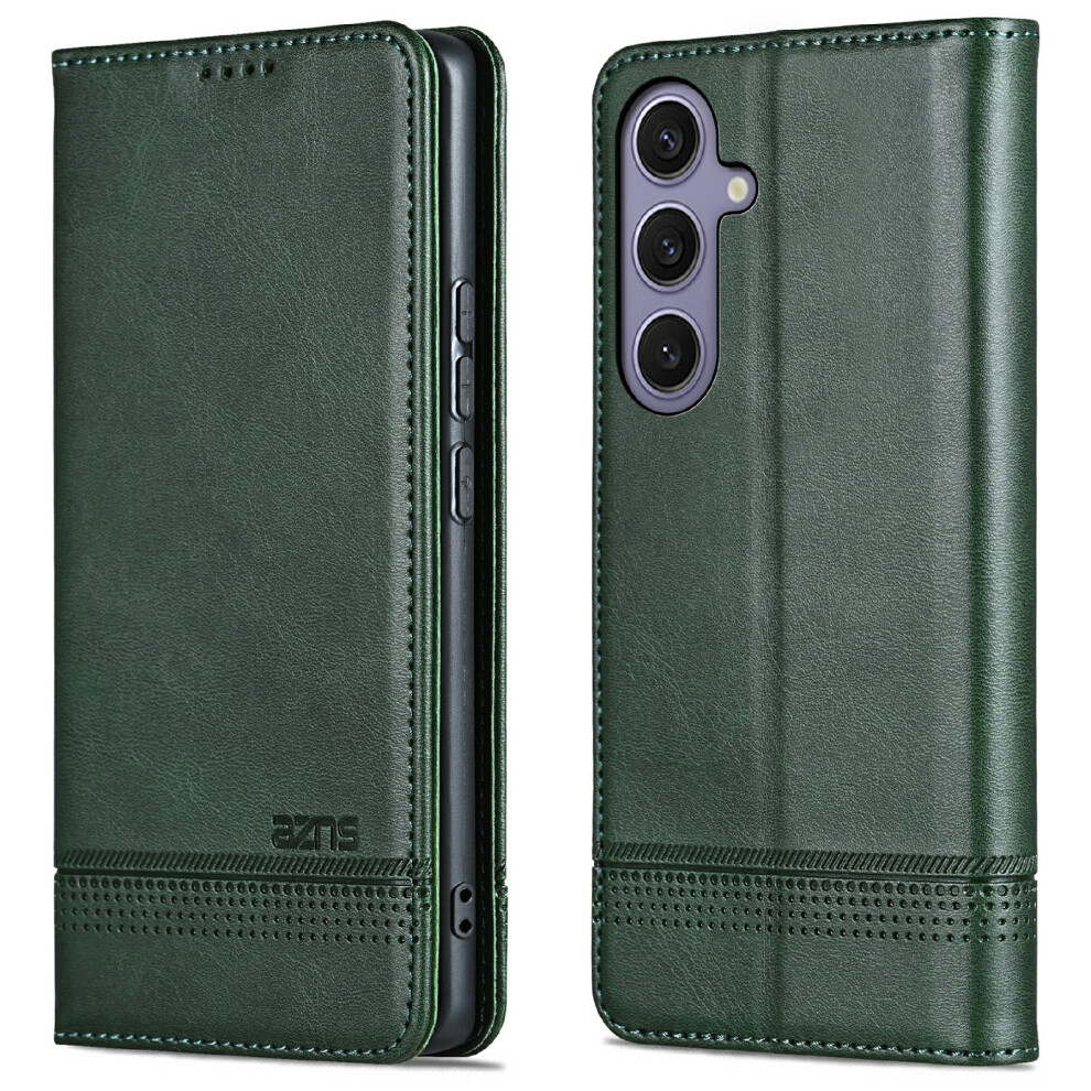 (Green) Azns For Samsung Galaxy A56 5G Case Cowhide Texture Pu Leather Wallet Phone Cover Green 6914282773337