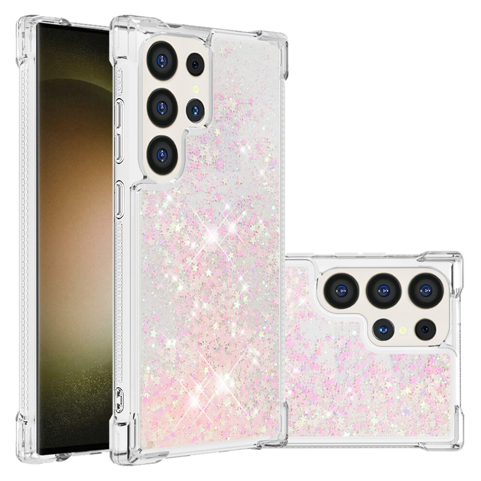 ( Pentagram) For Samsung Galaxy S25 Ultra Tpu Case Glitter Quicksand Shockproof Phone Back Cover Pink 6914289945805