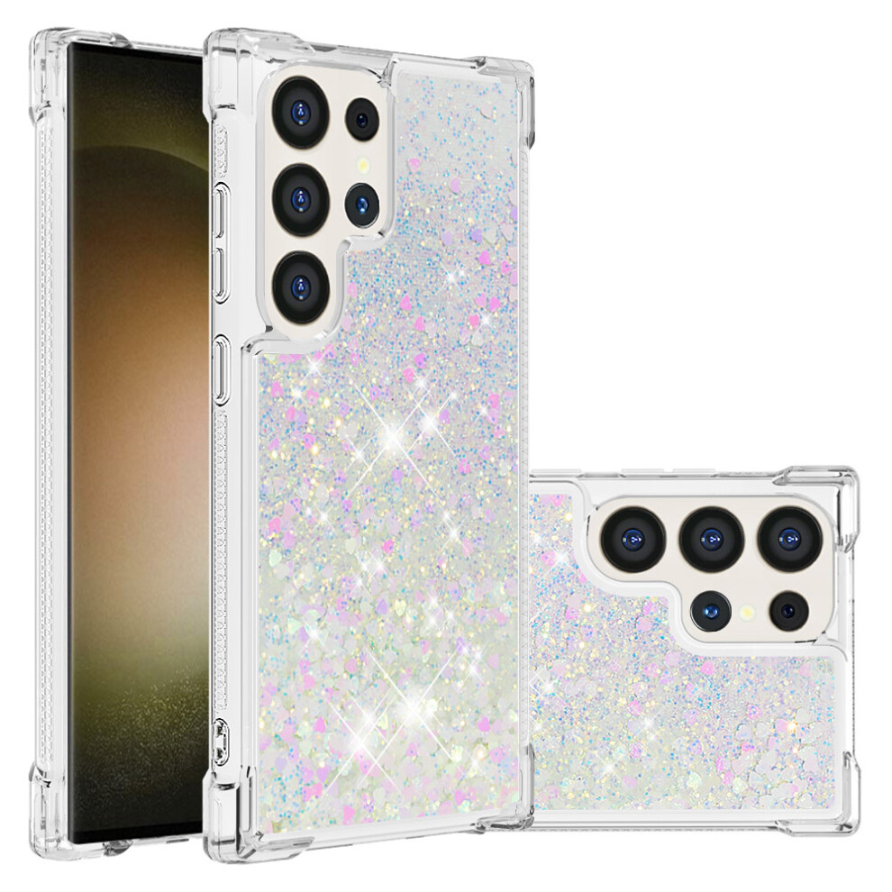(Laser Hearts) For Samsung Galaxy S25 Ultra Tpu Case Glitter Quicksand Shockproof Phone Back Cover 6914280905570