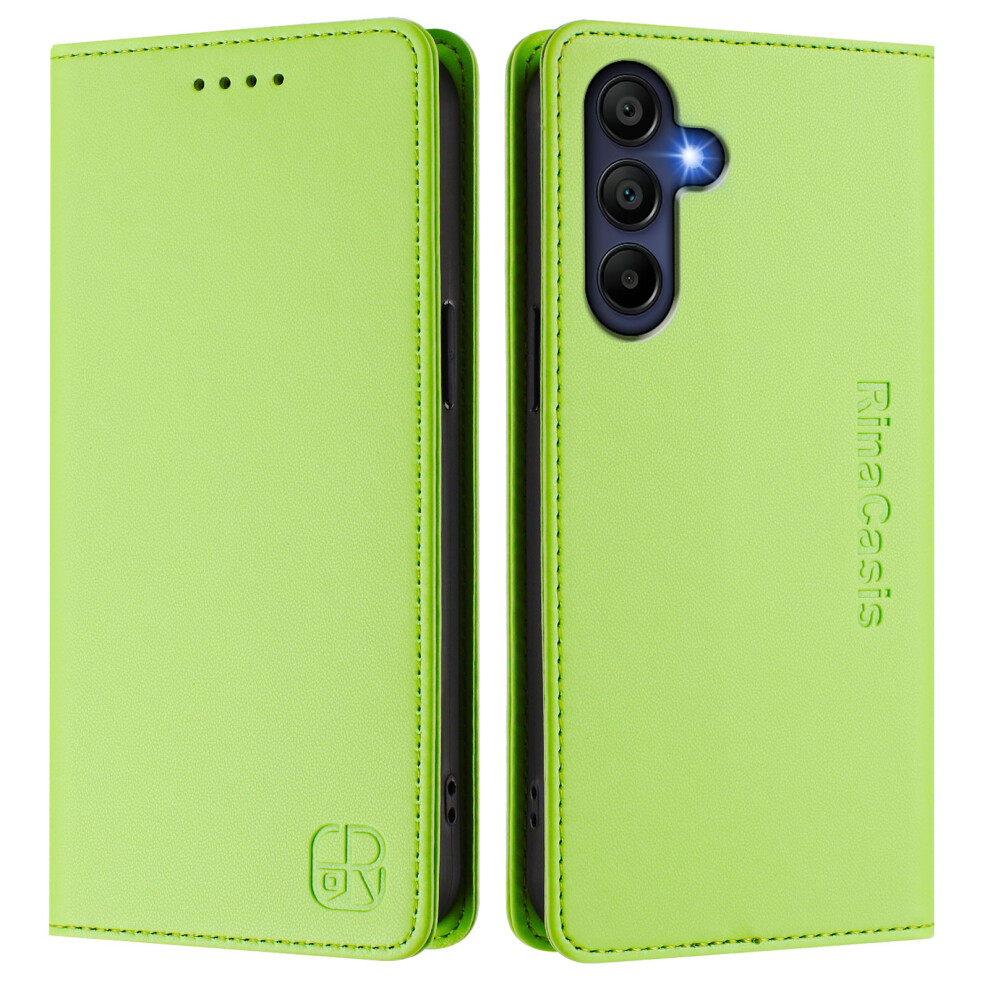 (Green) For Samsung Galaxy A26 5G Leather Case Rinacasis Rc01 Phone Cover With Rfid Blocking Wallet Stand Green 6914282314424