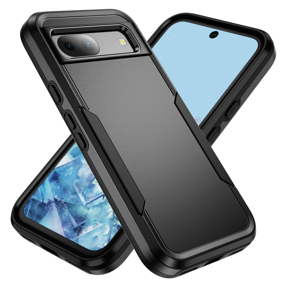 (Black) For Google Pixel 8A Case Pc + Tpu Military Grade Drop Protective Phone Cover Black 6914286975133