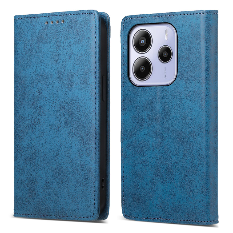 (Blue) For Xiaomi Redmi Note 14 4G (163.25Mm) Wallet Case Rfid Blocking Pu Leather Phone Cover Blue 6914288172370