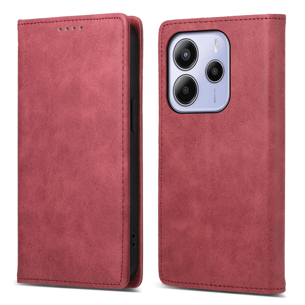 (Red) For Xiaomi Mi Note 14 4G (163.25Mm) Wallet Case Rfid Blocking Pu Leather Phone Cover Red 6914280297323