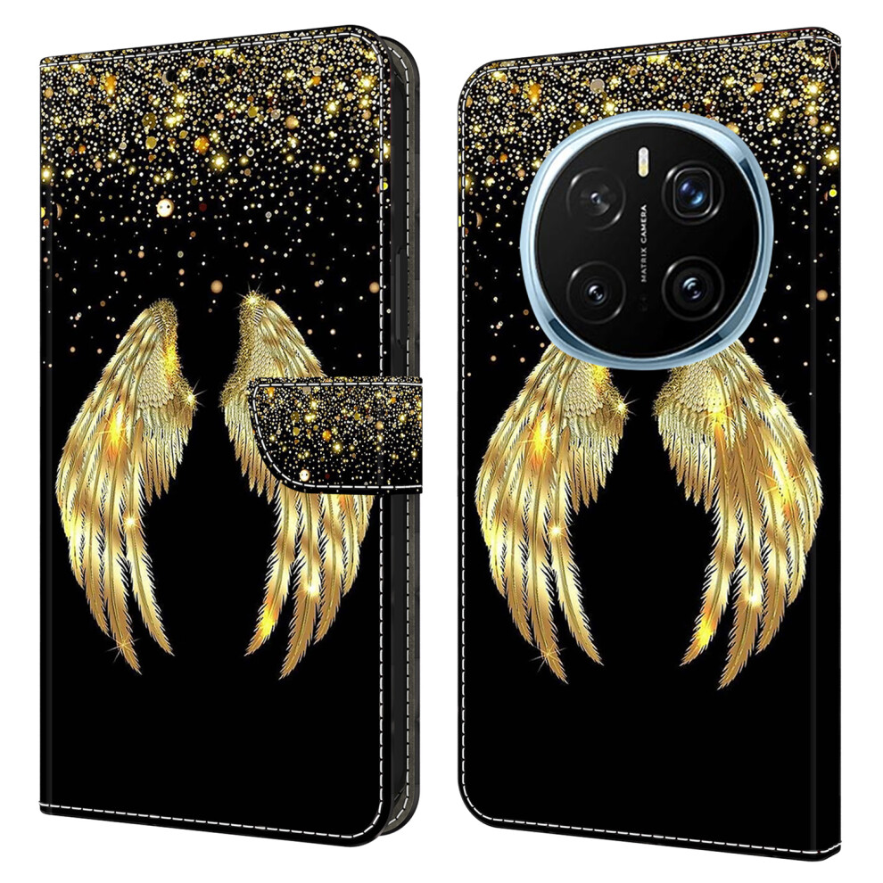 ( Wing) For Honor Magic7 Pro 5G Case 3D Pattern Pu Leather Wallet Phone Cover With Stand Gold 6914288840248