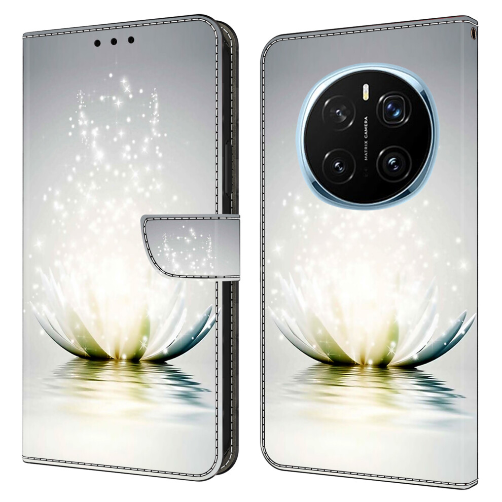 (Lotus) For Honor Magic7 Pro 5G Case 3D Pattern Pu Leather Wallet Phone Cover With Stand 6914285379086