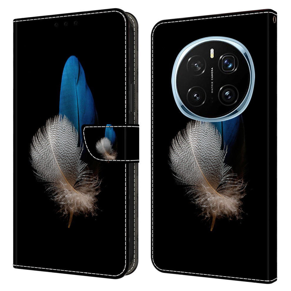 (Two Feathers) For Honor Magic7 Pro 5G Case 3D Pattern Pu Leather Wallet Phone Cover With Stand 6914281893265