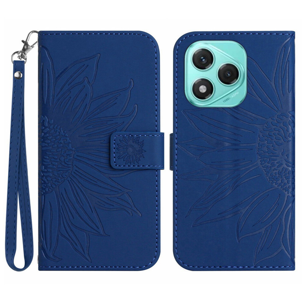 (Sapphire) For Honor 400 Lite 5G Case Sunflower Imprint Leather Wallet Phone Cover With Wrist Strap Blue 6914289800340