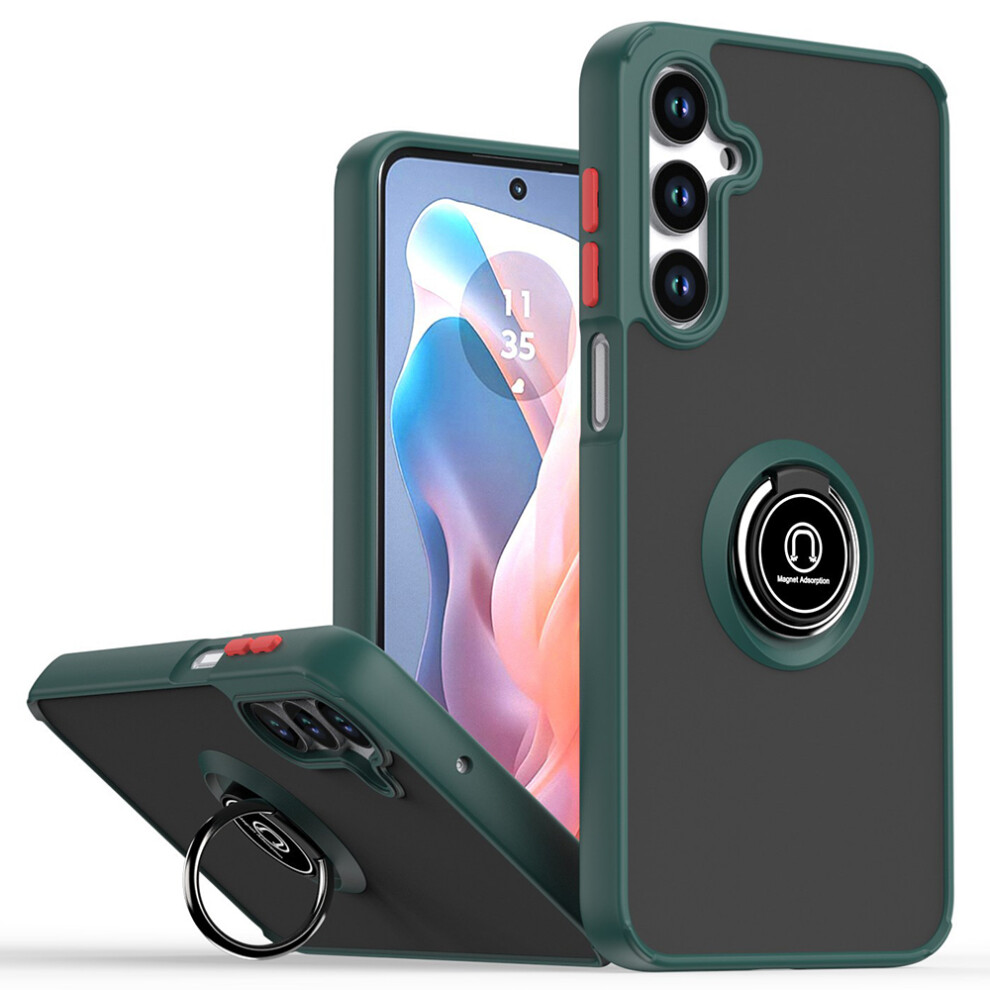 (Blackish Green Red) For Samsung Galaxy A16 5G 4G Case Pc + Tpu Ring Kickstand Anti Drop Phone Back Cover Green,Red 6914289625349