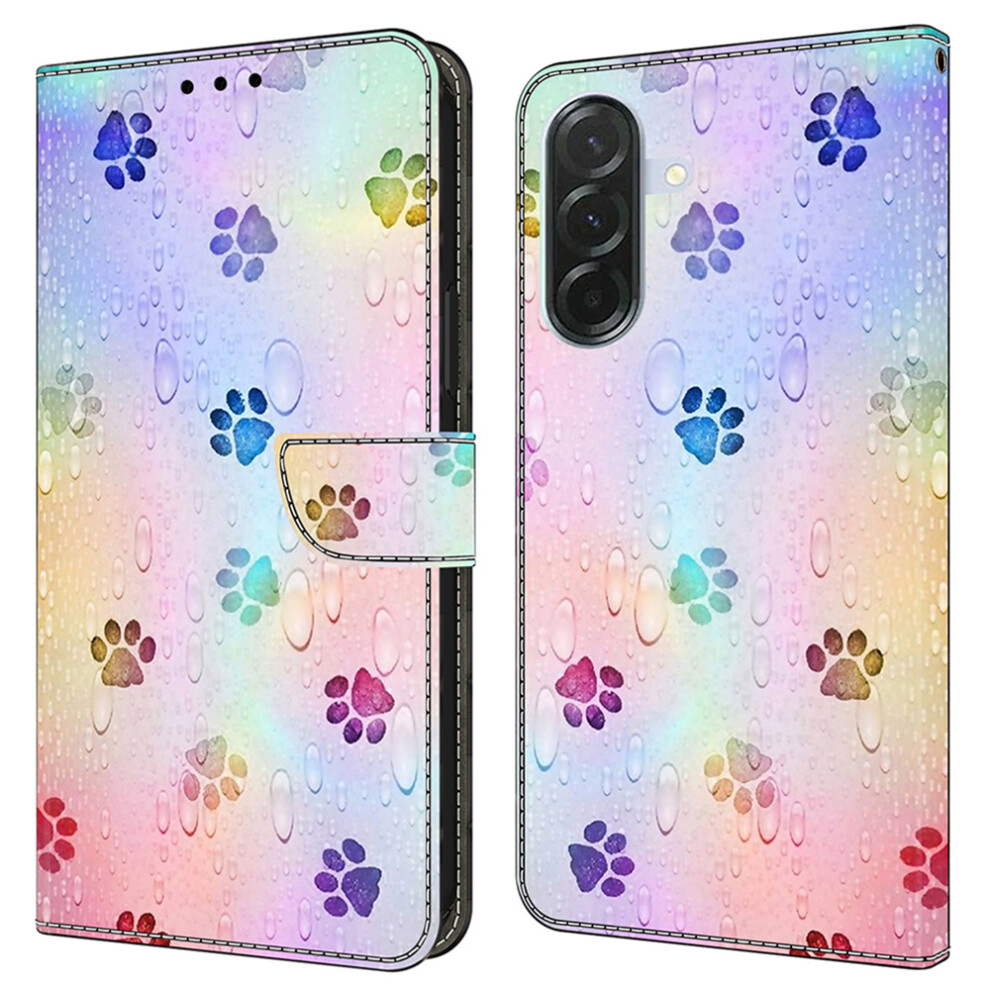 (Cat Footprints) For Samsung Galaxy A36 5G Leather Case Pattern Printing Wallet Stand Flip Phone Cover 6914285269622