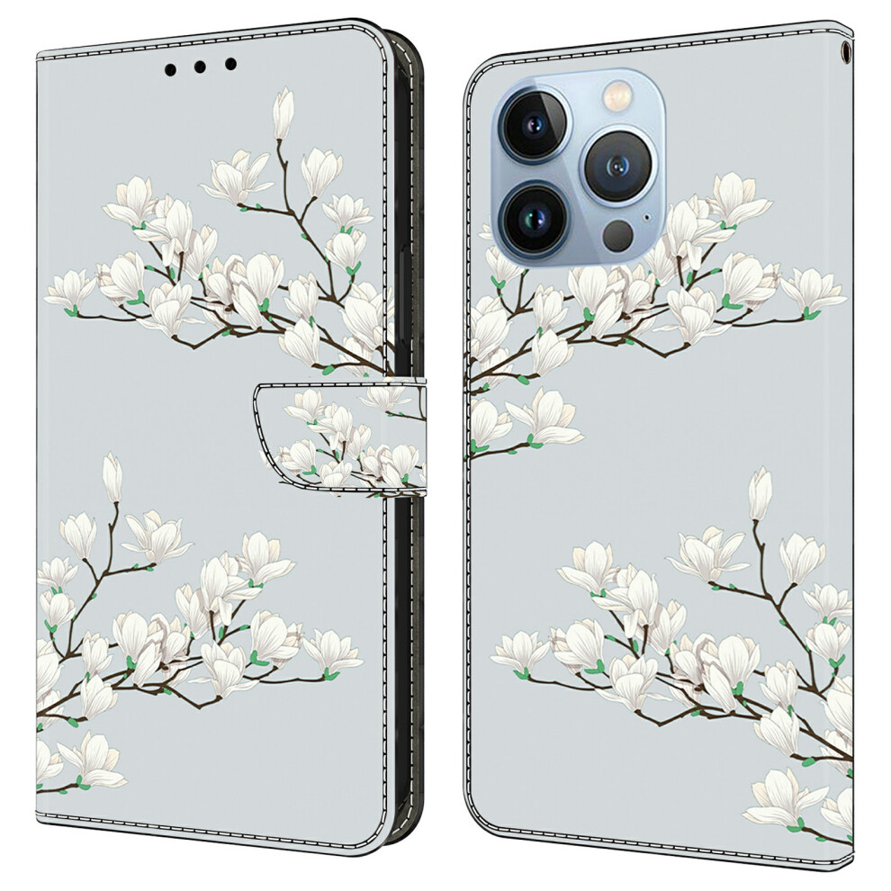 (Magnolia) For Iphone 16 Pro Max Case Pattern Printing Anti-Drop Leather Flip Wallet Phone Cover 6914288210591