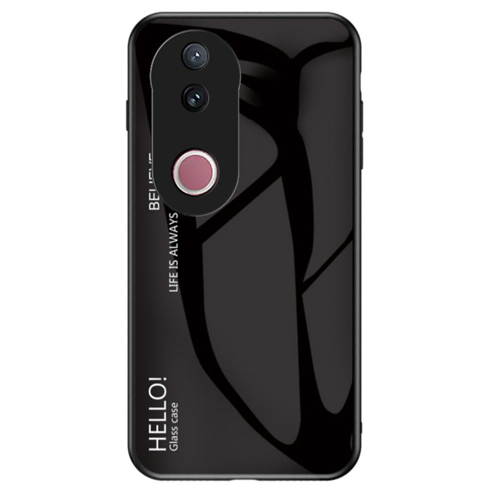 (Black) For Vivo V50 5G Case Anti-Scratch Tempered Glass + Pc + Tpu Phone Cover Black 6914285642081