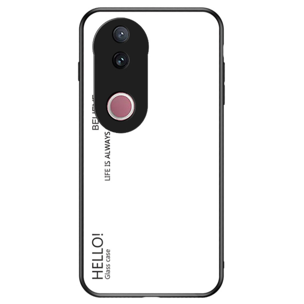 (White) For Vivo V50 5G Case Anti-Scratch Tempered Glass + Pc + Tpu Phone Cover White 6914288889902