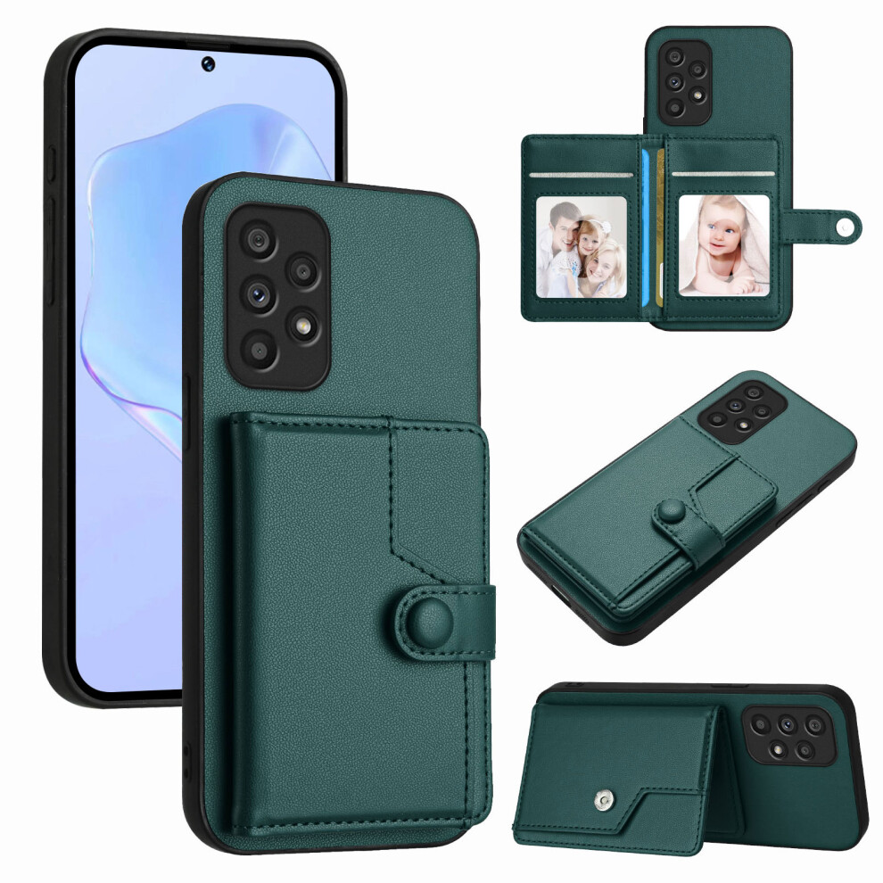 (Green) For Samsung Galaxy A53 5G Case Rfid Blocking Card Holder Kickstand Tpu + Pu Leather Phone Back Cover Green 6914289828580