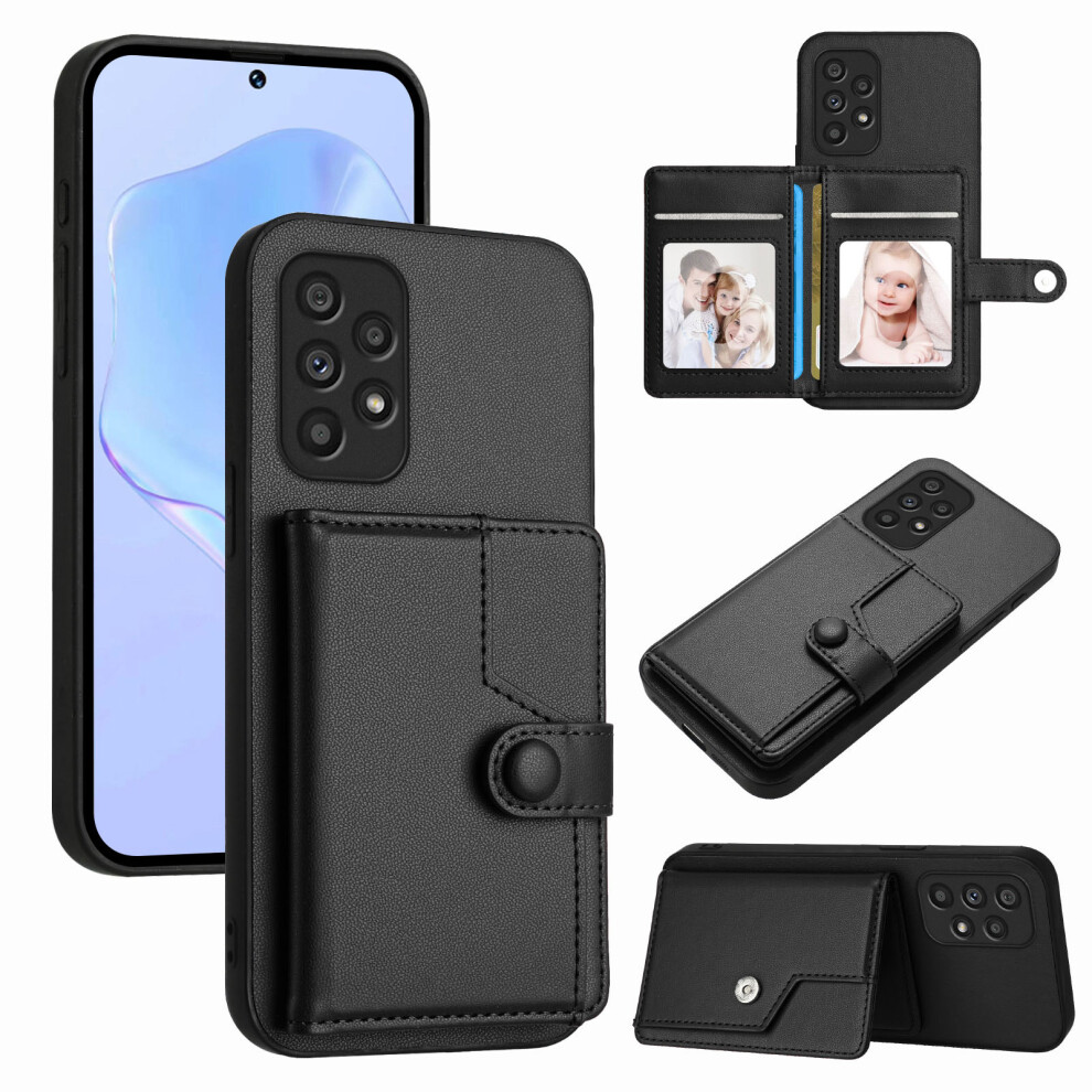 (Black) For Samsung Galaxy A53 5G Case Rfid Blocking Card Holder Kickstand Tpu + Pu Leather Phone Back Cover Black 6914284986216