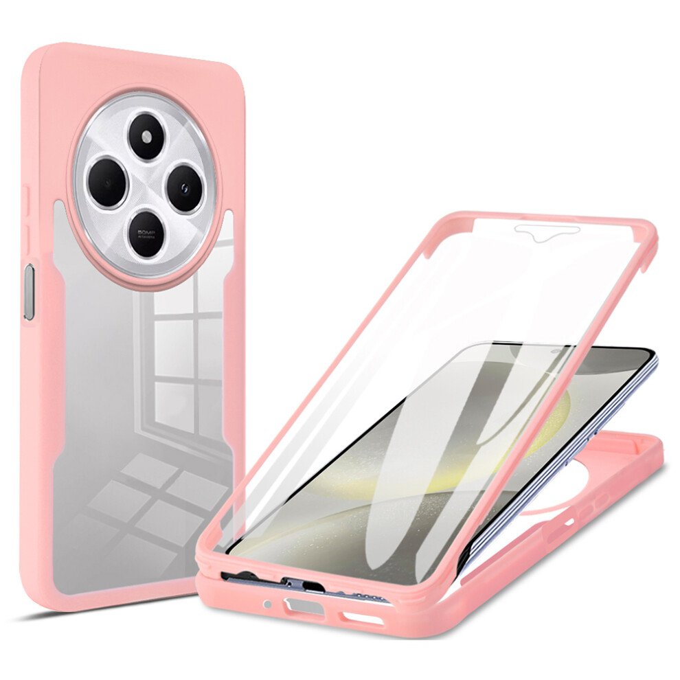 (Pink) Phone Case For Xiaomi Redmi 14C 4G 14R 5G A4 5G Poco C75 4G Acrylic + Tpu Clear Cover With Pet Screen Film Pink 6914288431774