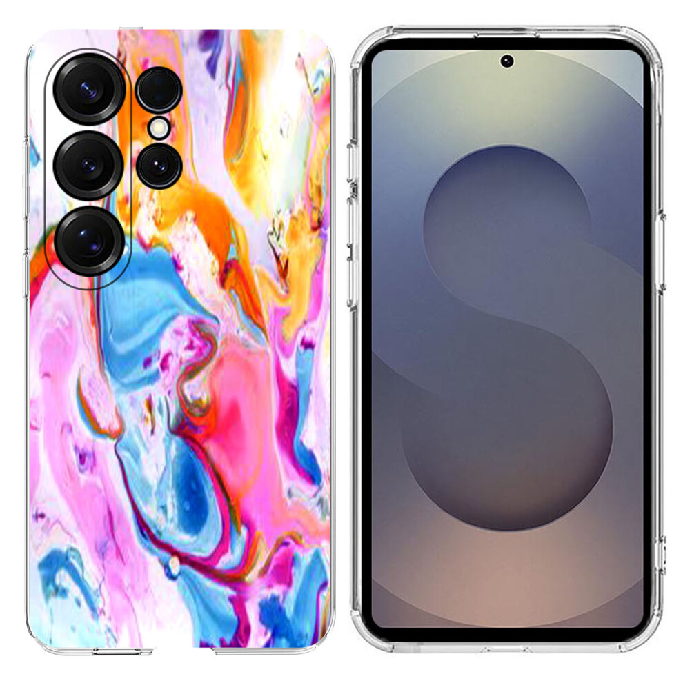 (Colorful) For Samsung Galaxy S24 Ultra Case Marble Pattern Printing Soft TPU Phone Cover