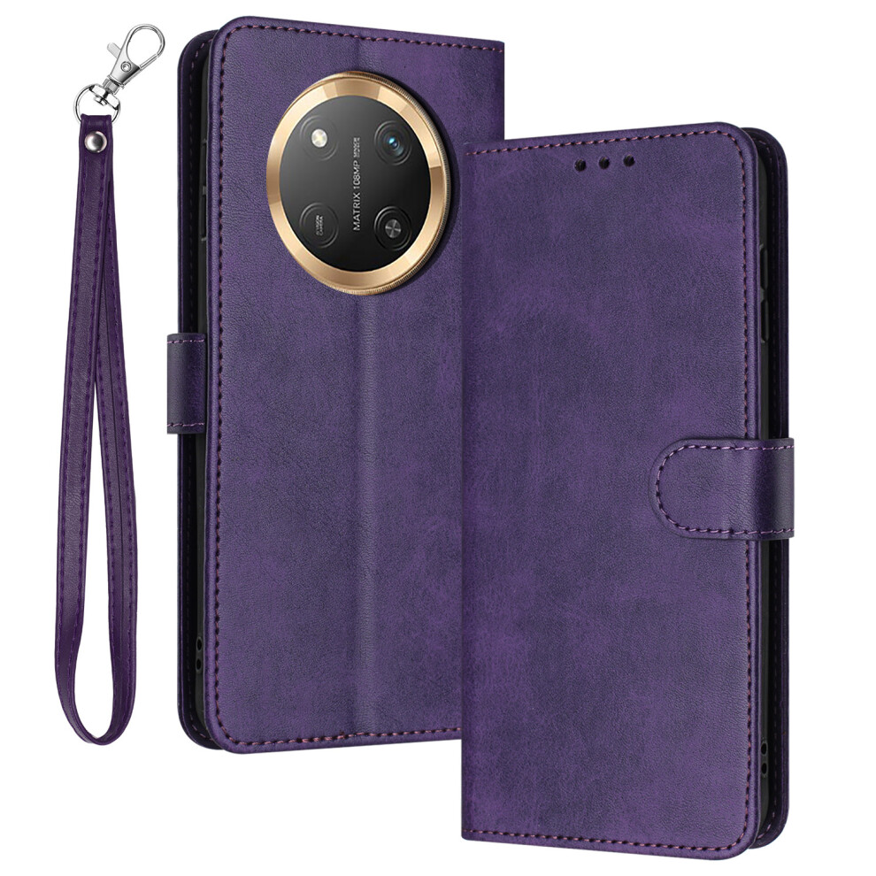 (Purple) For Honor Magic7 Lite 5G X9c 5G X60 Pro 5G Case Flip Stand Pu Leather Wallet Phone Cover Calf Texture Purple 6914286224583