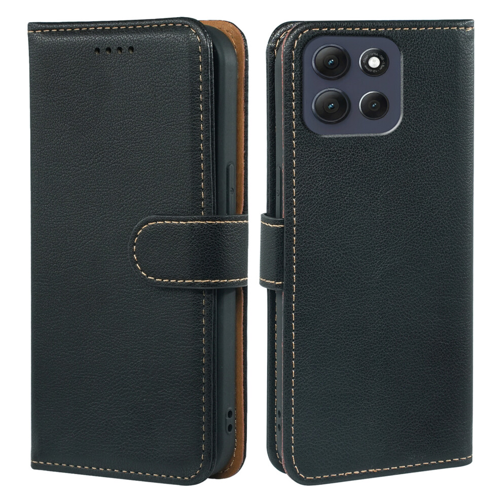 (Black) For Motorola Moto G86 5G Case Rfid Blocking Wallet Litchi Texture Leather Phone Cover Magnetic Clasp Black 6914283055968