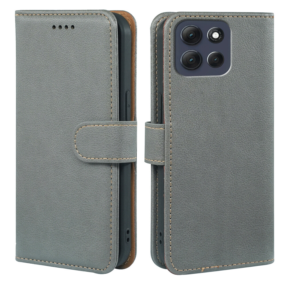 (Grey) For Motorola Moto G86 5G Case Rfid Blocking Wallet Litchi Texture Leather Phone Cover Magnetic Clasp Grey 6914289043174