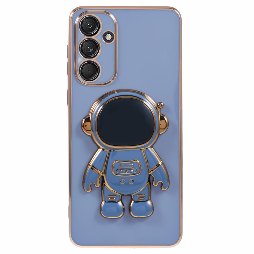 (Blue) For Samsung Galaxy A36 5G Case Electroplating Soft Tpu Phone Cover With Astronaut Hidden Kickstand Blue 6914284278243